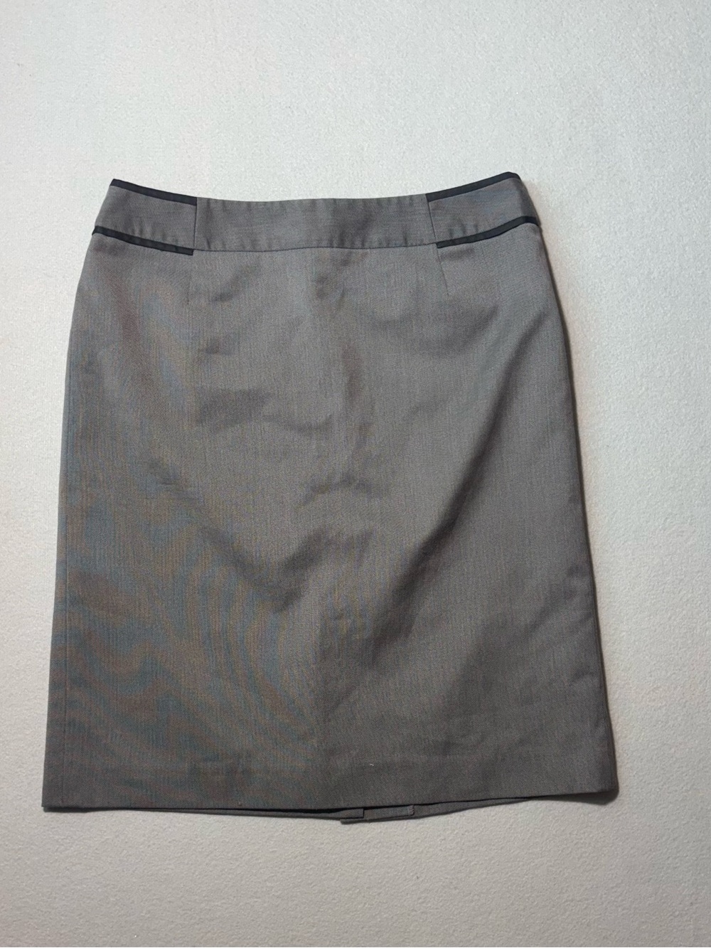 G2000 Professional Grey Pencil Skirt Black Waist Trim - Size 38 (US 6)